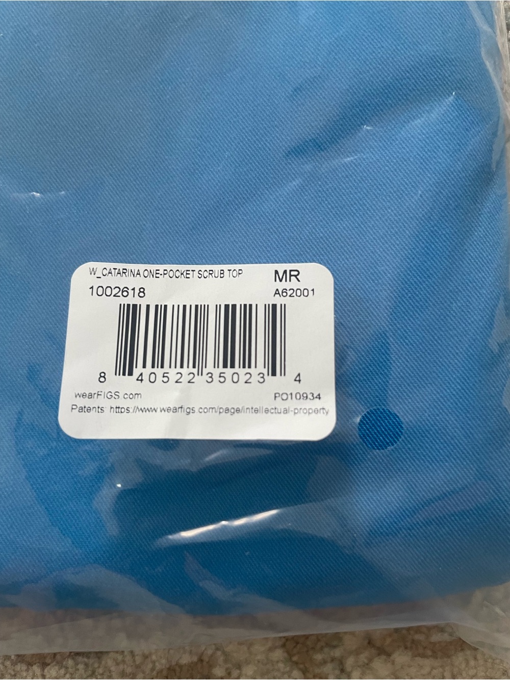 Figs Catarina One-Pocket Scrub Top sz M limited edition blue
